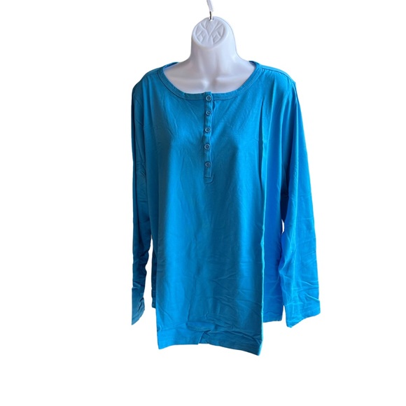 Belle by Kim Gravel Tops - Belle by Kim Gravel Women's Top Sz XL Primabelle Knit Henley Blue